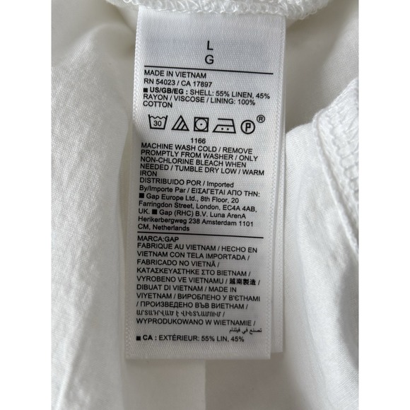 Gap Skirt Womens Large White Linen Cottagecore Midi Side‎ Slit Elastic Waist - Picture 4 of 6